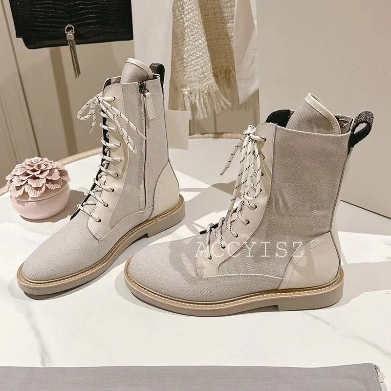 Retro women's frosted suede solid color anti slip short boots autumn and winter thick heel lace up handsome zipper short boots