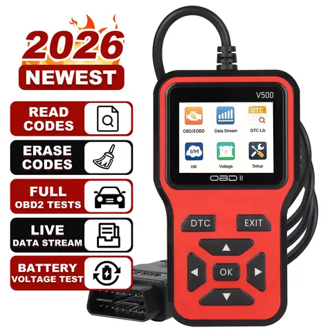 V500 OBD2 Scanner Auto Car Diagnostic Tool with Color Screen Code Reader And ECU Health Inspection Functionality