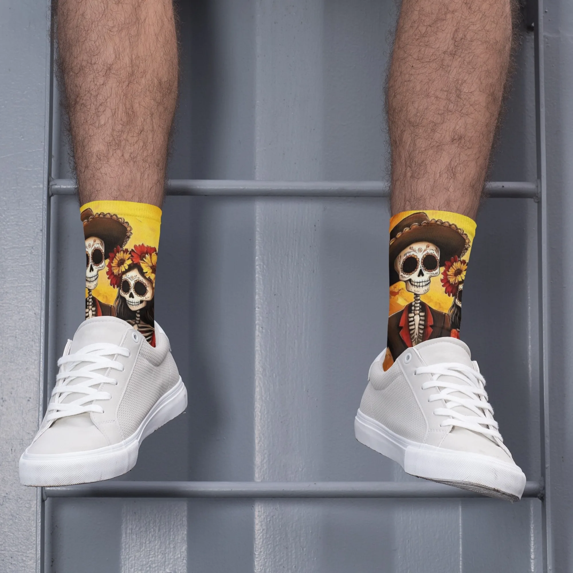 Sugar Skull Family Novelty Funny Socks Harajuku Style Day of the Dead Themed Socks Retro Fashion Casual Socks Party Holiday Gift