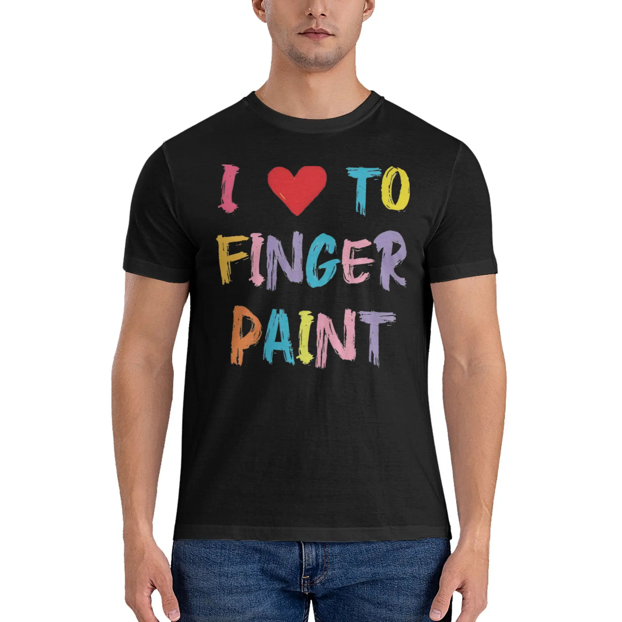 

I Heart Love To Finger Paint Printed T Shirt for Men Women Hip Hop Fashion Pure Cotton Tee Shirt Clothes DM032