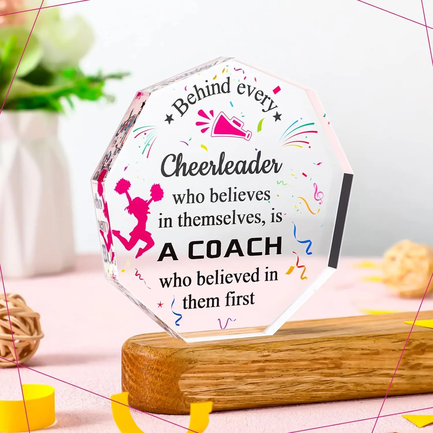 Cheer Coach Gift for Women Acrylic Sign Cheer Coach Plaque Cheerleading Coach Appreciation Gift Office Desk Decor Thank  Gift ﻿