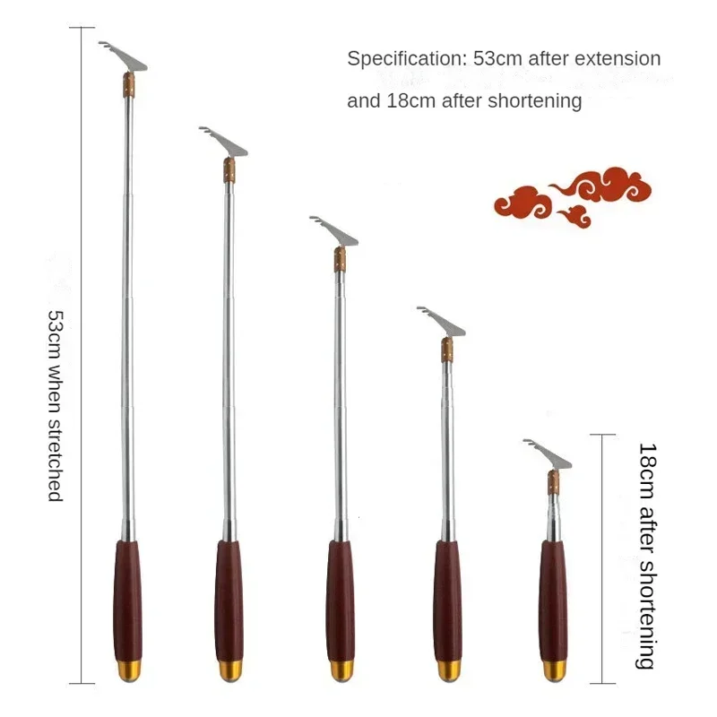 Sandalwood/Rosewood/Chicken Wing Wood Stainless Steel Adjustable Back Scratcher Back Massage Telescopic Anti Itch Claw Massager