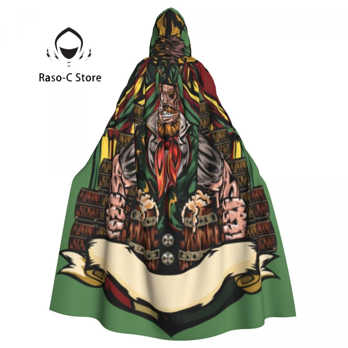 

Hooded Cloak Unisex Cloak with Hood Old Man With Beer Mugs Cloak Vampire Witch Cape Cosplay Costume