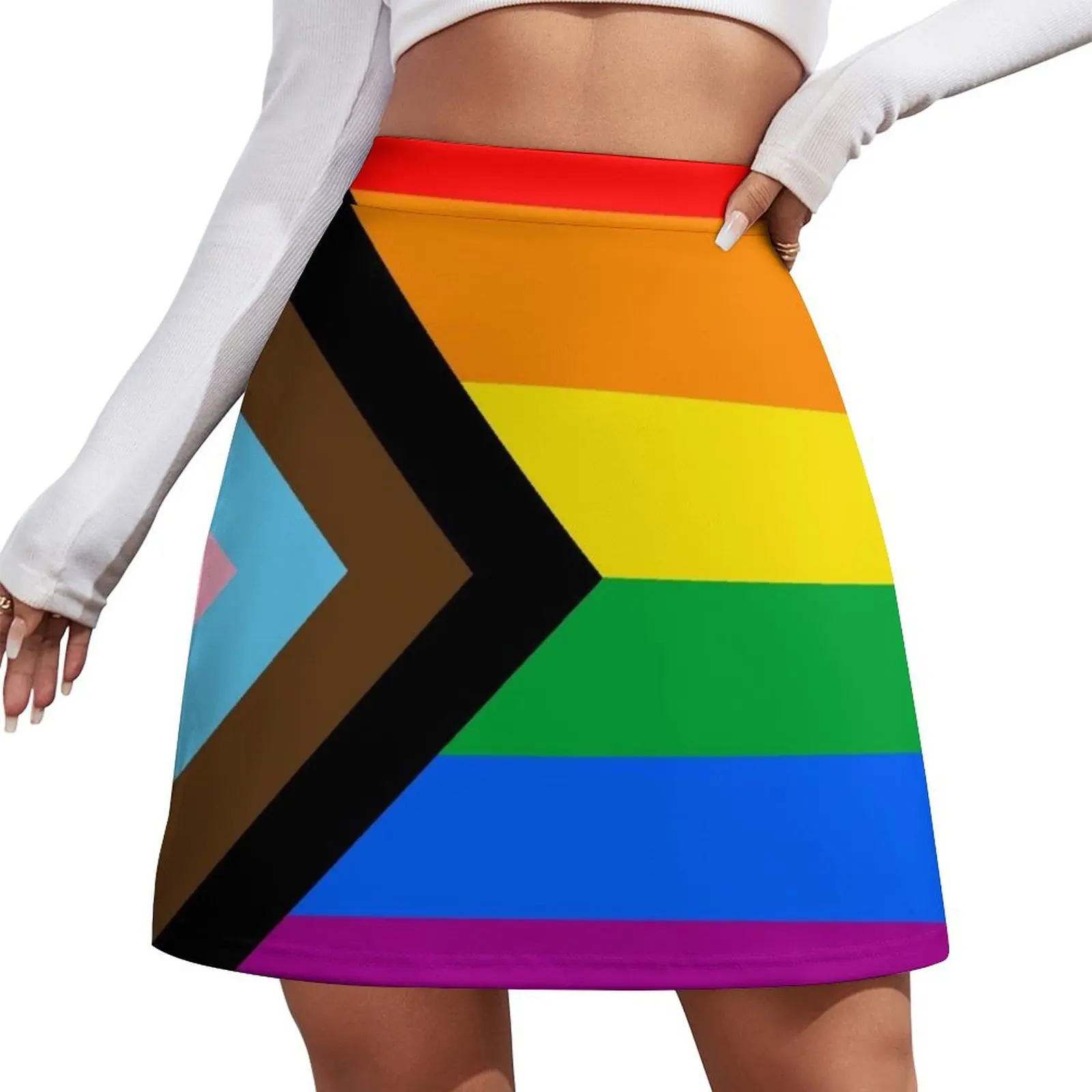 

LGBTQ+ Progress Pride Flag Mini Skirt Dresses korean style korean ladies summer Mini Skirt