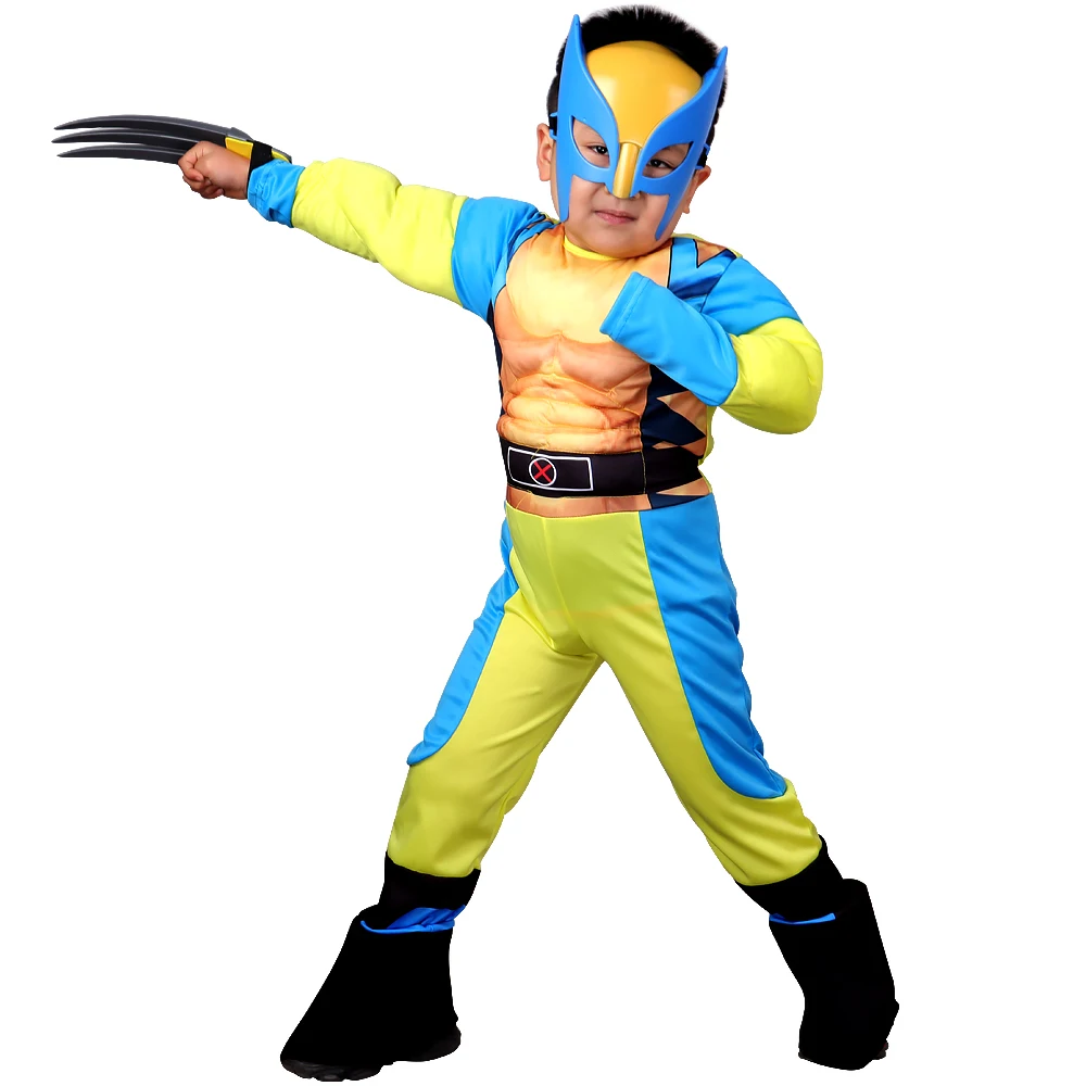 Film Wolverine Costume Cosplay bambini ragazzi supereroe Halloween Party Fancy Dress bambini compleanno Super Hero Dress Up