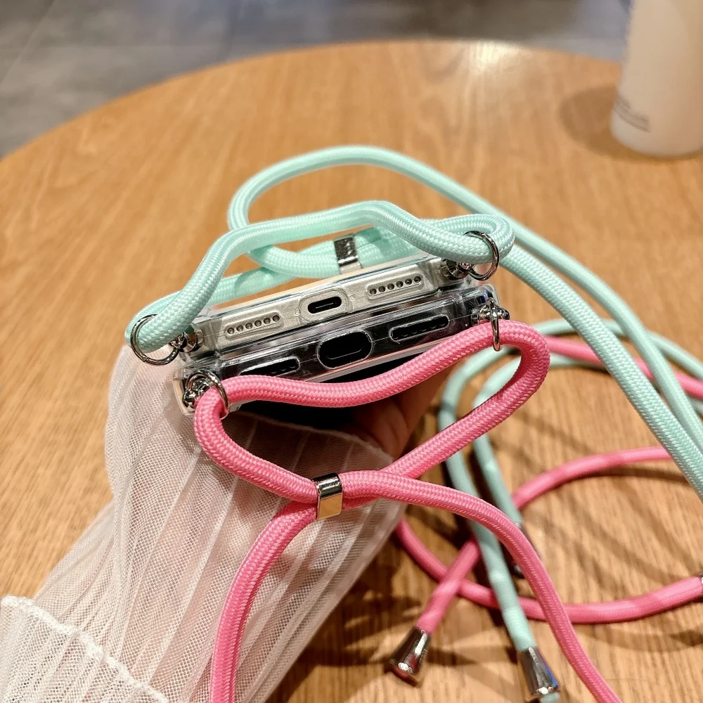 Crossbody-Lanyard-Klarsicht-Handyhülle für iPhone 18 17 16 15 14 13 12 11 Pro Max XR Xs 7 8 Plus Stoßfeste Silikon-Soft-TPU-Hülle – Detail 18