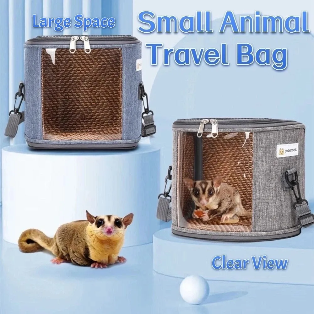 

Portable Pet Takeaway Bag Clear View Handheld Hamster Travel Carrier Lightweight Large Space Guinea Pig Carry Bag Squirrel