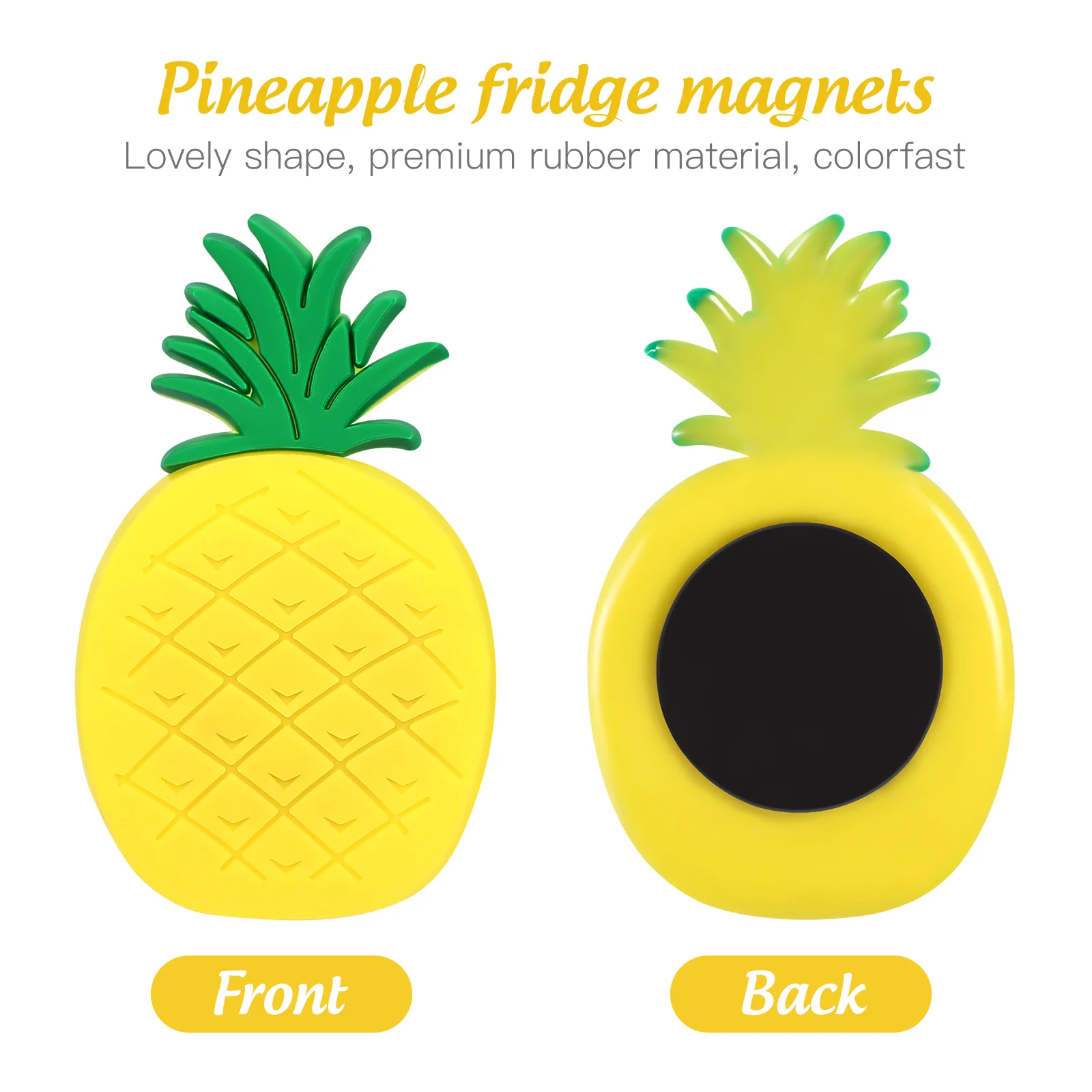 10 Pcs White Board for Fridge Whiteboard Magnets Miniature Fruit Pineapple Yellow Refrigerator Decor Child