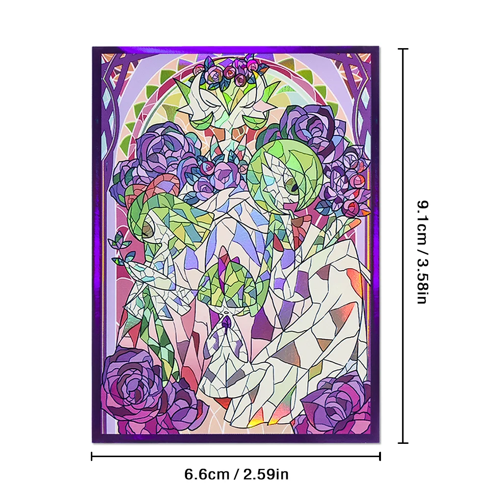 60PCS-120PCS 66×91mm Holographic Anime Card Sleeves for MGT Top Loading Board Game Inner Card Protector Compatible with TCG/PTCG