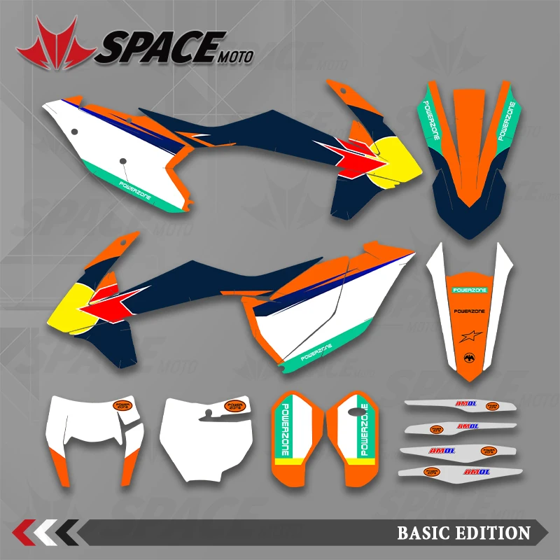 

SPACE MOTO графический фон наклейки наклейки мотоцикл для KTM 16-18SXF 17-19EXC