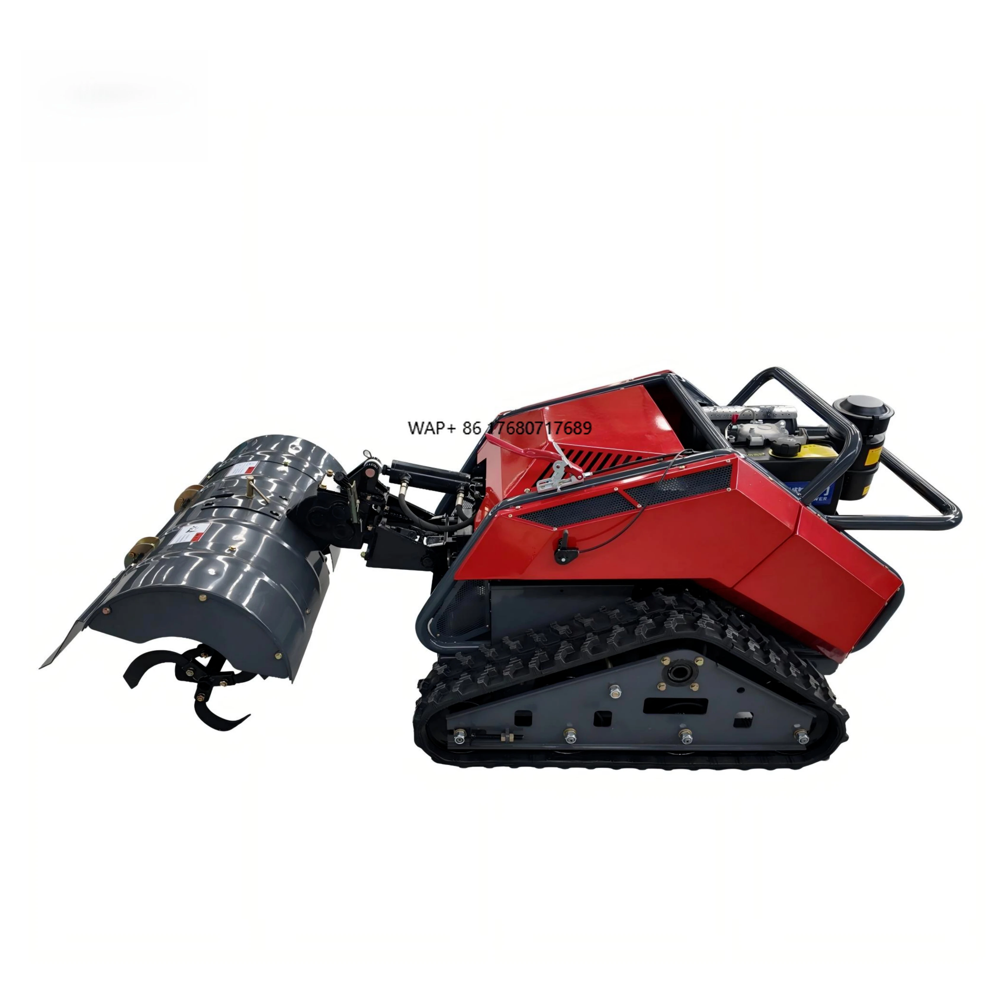 Multifunction Remote Control Crawler Tractor With Lawn Mower and Rotary Tiller for Agriculture and Gardening