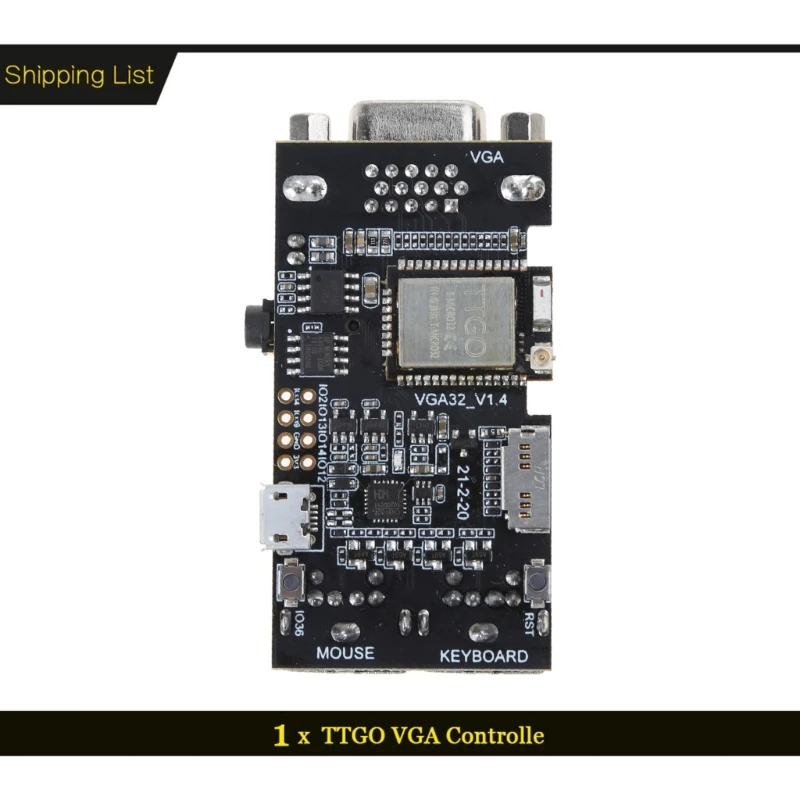 VGA Controller Board PS/2 Mouse Keyboard Control Module with Micro32 Chipset Game Engine ANSI/VT Terminal for ESP32