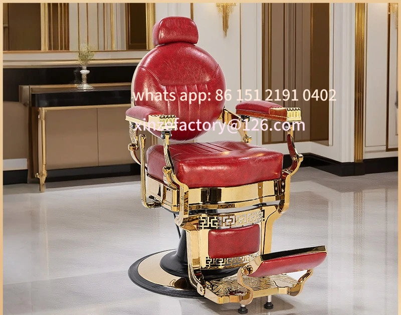 

Customizable retro hair salon oil head barber shop special chair reclining shaving cutting chair men's ha