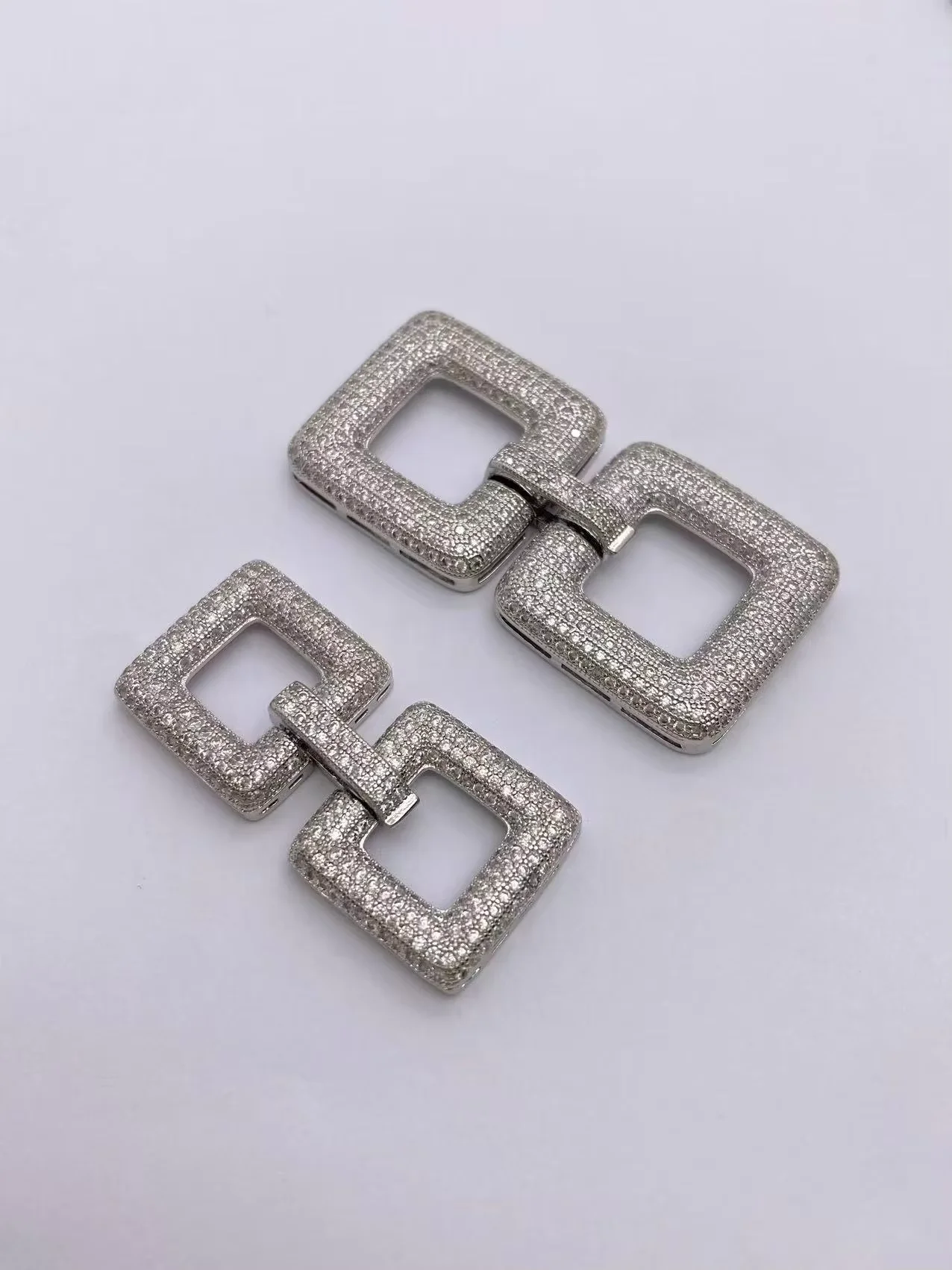 2 Pcs  Gold plated Cubic Zircon CZ Micro Pave Multi Strands Clasp Necklace Bracelet Jewelry Making DIY