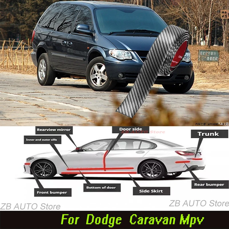 

For Dodge Caravan Mpv Front and rear lip side skirts, anti-collision and scratch resistant bumper strips, suitable