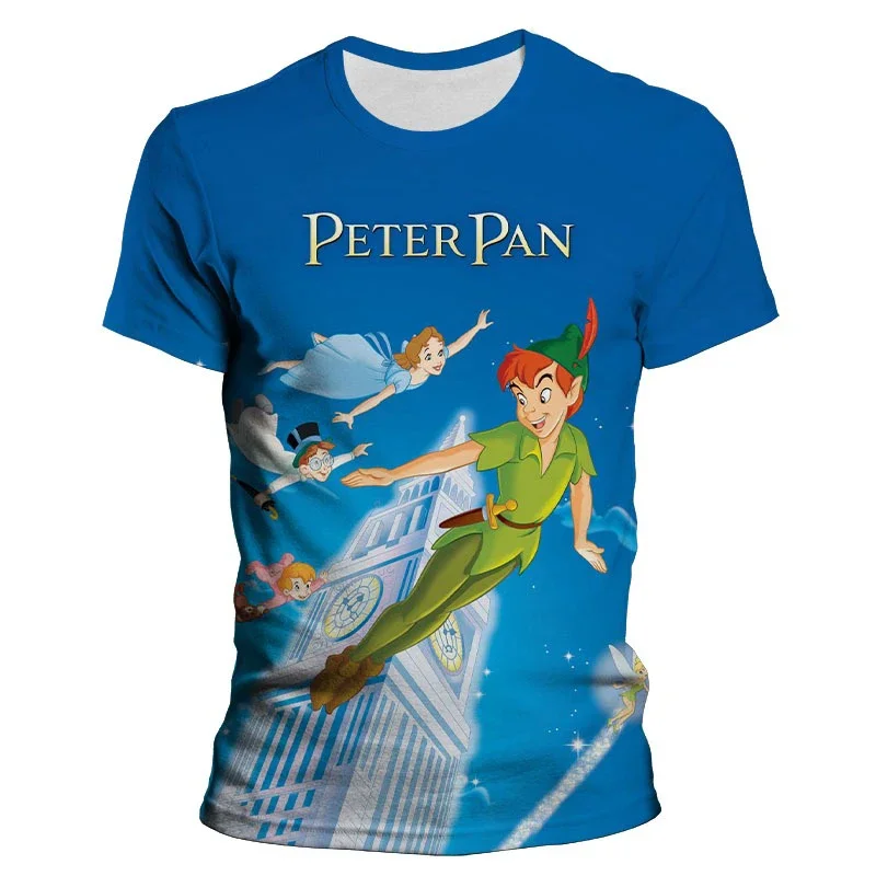 2024 Disney Peter Pan 3d Print T-Shirts Cartoon Men Women Streetwear Fashion T Shirt Kids Boy Girl Tees Tops Clothing