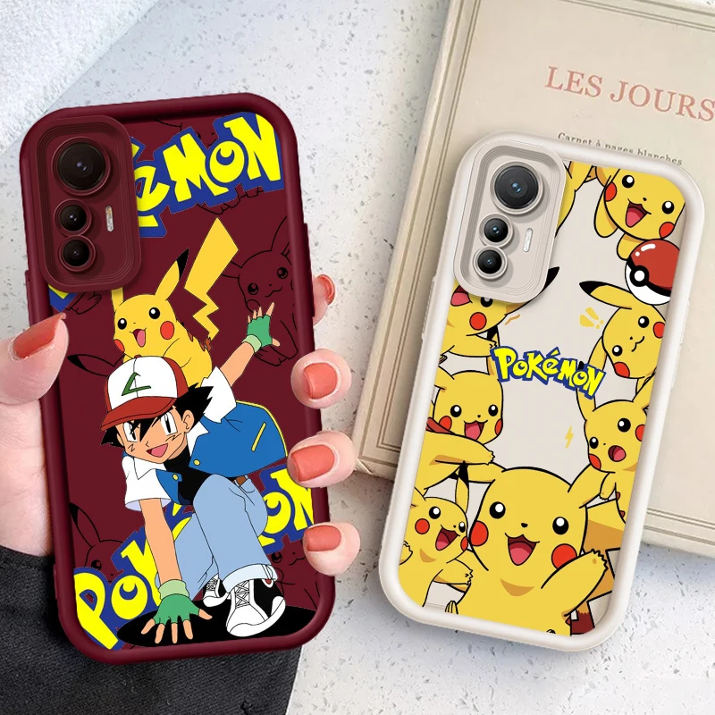 P Pokemon P Pikachu Cartoon Eye Ladder For Xiaomi MI 14 12T 11 Lite Poco M3 X5 X4 F5 F4 F3 F2 GT Pro 5G Soft Phone Case