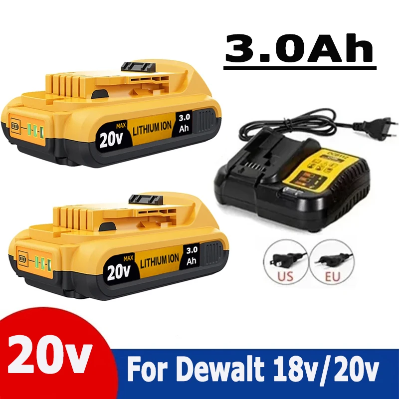 

20V Baterry For Dewalt DCB200 Replacement Battery DCB200 DCB101 DCB115 3000MAH Power Tool Baterry For Dewalt Li-ion Batteries