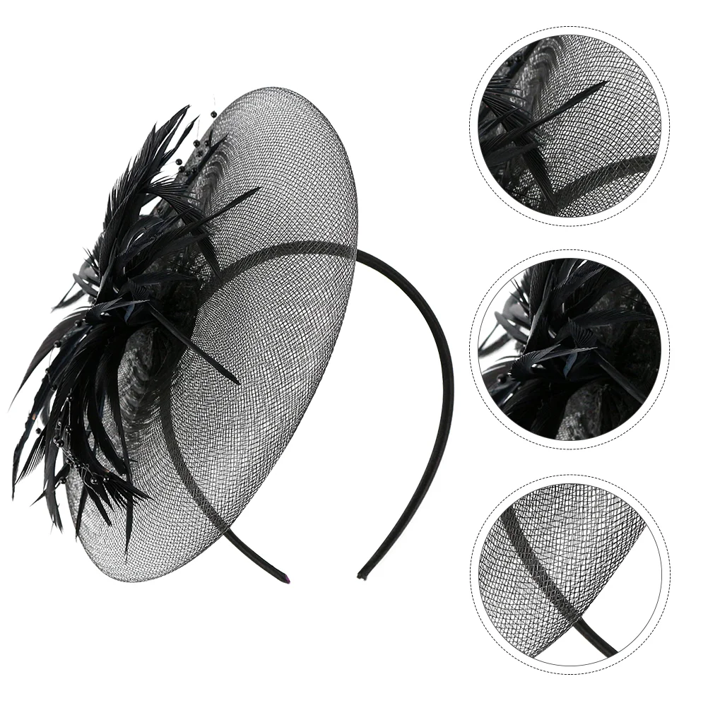 

Hair Accessories Mesh Feather Headband Women's Jewelry Crown Clip Artificial Party Headwear