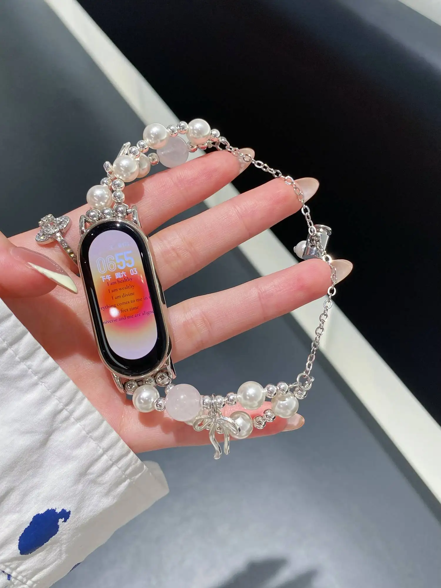 Schönes Luxuriöses Metall-Armband für XIAOMI Band 10 9 8, Metall-Gliederarmband, NFC-Armband-Zubehör