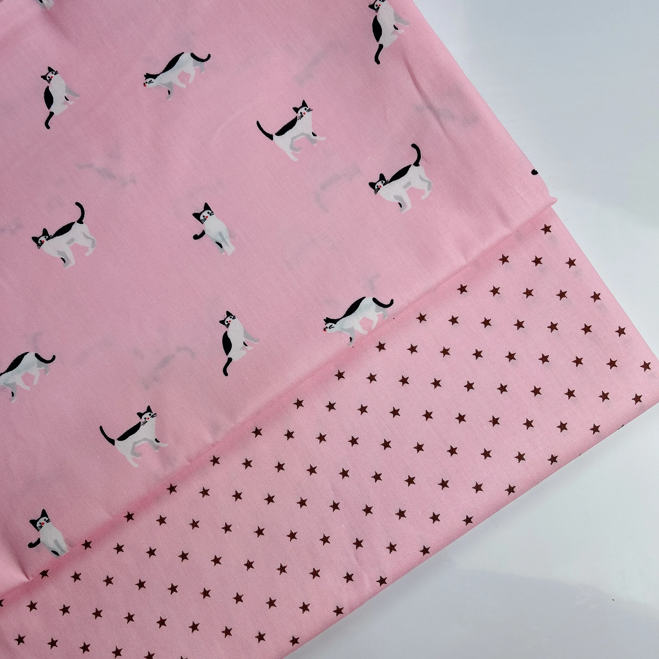 160*50cm Pink Cat Stars Printe - Baby Clothing Material review and price