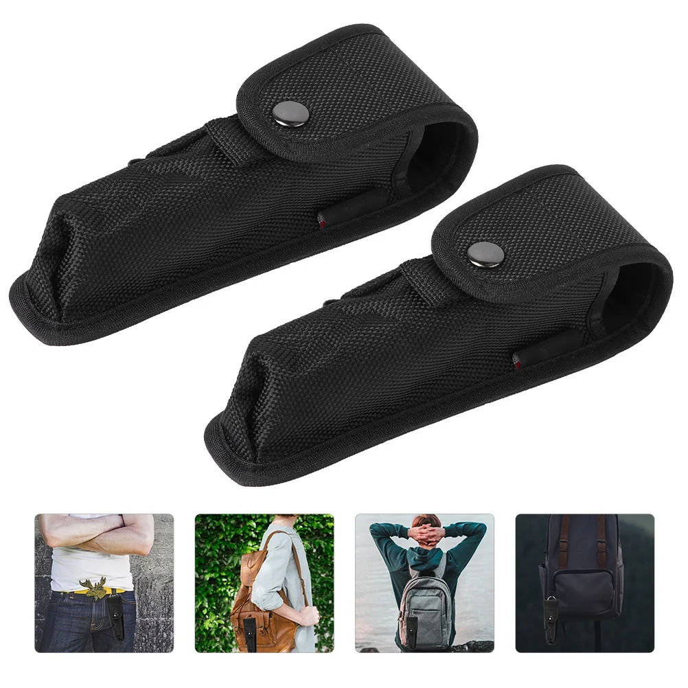 

2Pcs Premium Wear-Resistant Flashlight Holder Multi-Function Nylon Pouch for Camping and Hiking Flashlight Holder