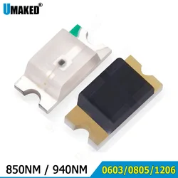 1000pcs 0603 0805 1206 IR SMD Chip 850nm 940nm Emitter Receiver Infrared Transmitter Phototransistor Photodiode Invisible DIY