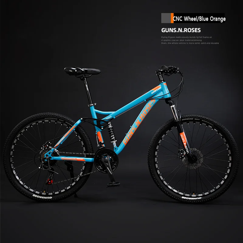 Mountain Bicycle with Soft Tail, Speed Reduction, Variable Speed, Dual Disc Brake, XC Competition, 21, 24, 27, 26 Inch