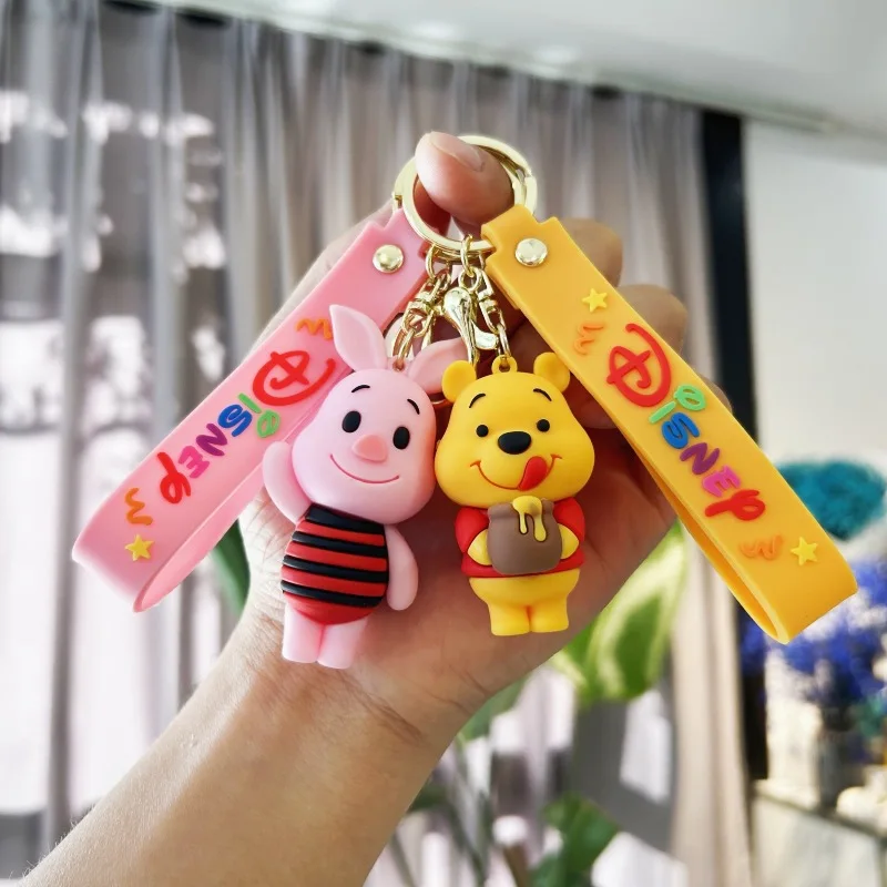 Cute Cartoon Bear Anime Figurines, Silicone Keychains, Schoolbags, Pendants, Couple Small Gifts