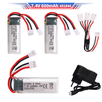 Upgrade 7.4V 600mAh LiPo Battery and charger cable For WLtoys F959 RC toy Parts 7.4v 2s Battery for XK DHC-2 A600 A700 A800 A430