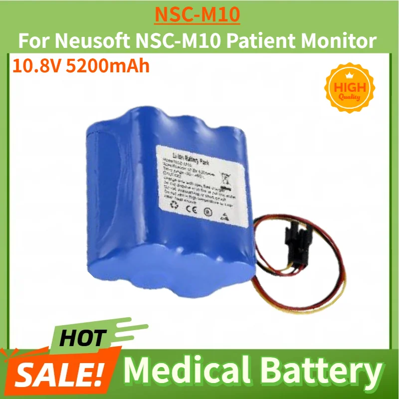 100% New 10.8V 5200mAh High Quality NSC-M10 Battery for Neusoft NSC-M10 Patient Monitor Replacement Battery