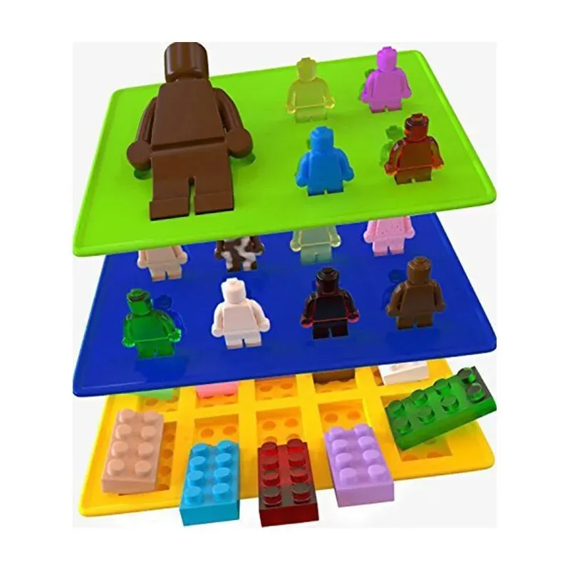 Lego Silicone Ice Cube 3 Piece Set Chocolate Jelly Villain Cake Mould Safe And Harmless Lego Creative Ice Cube Mould