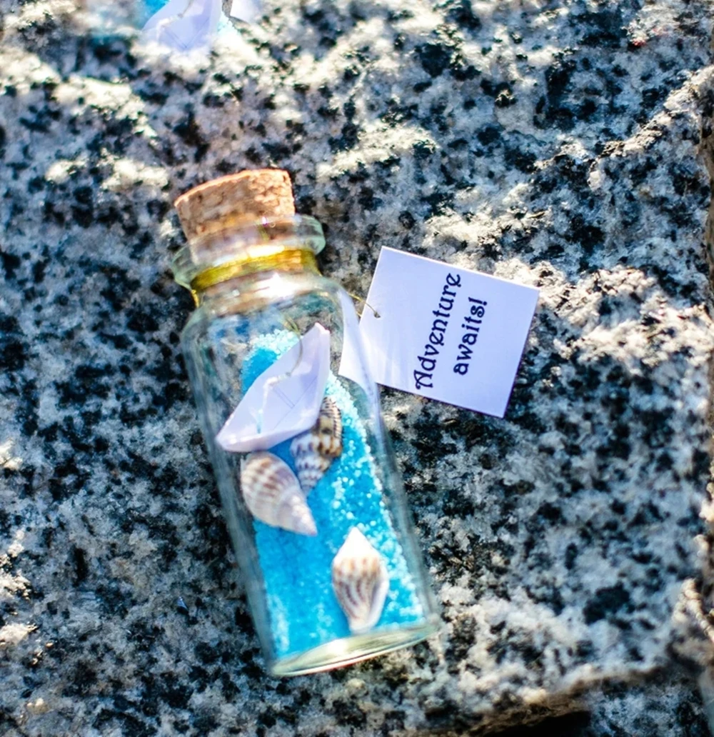 Mini Boat in Bottle with Cork, Corked Bottle, Corked Bottle, Miniature Boat