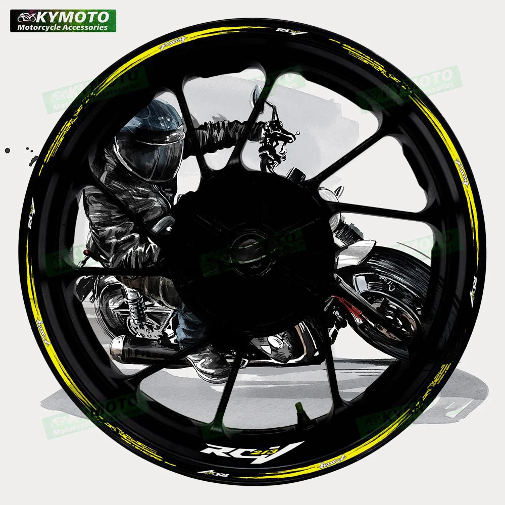 

Для Honda RCV213 RCV 213 аксессуары для мотоциклов 17-дюймовые наклейки на передние и задние колеса втулки в полоску светоотражающие наклейки украшения