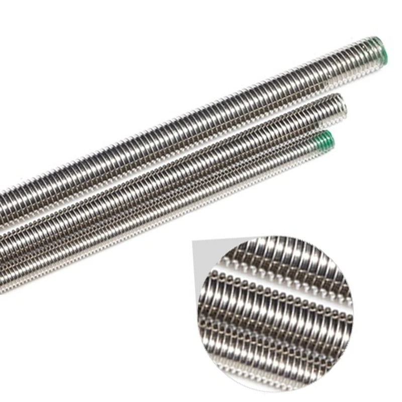 304 Stainless Steel Full Thread Bar,screw Threaded Bar,Threaded Rod M3 M4 M5 M6 M8 M10 M12 M14 M16 M18 M20 Length 30~500mm