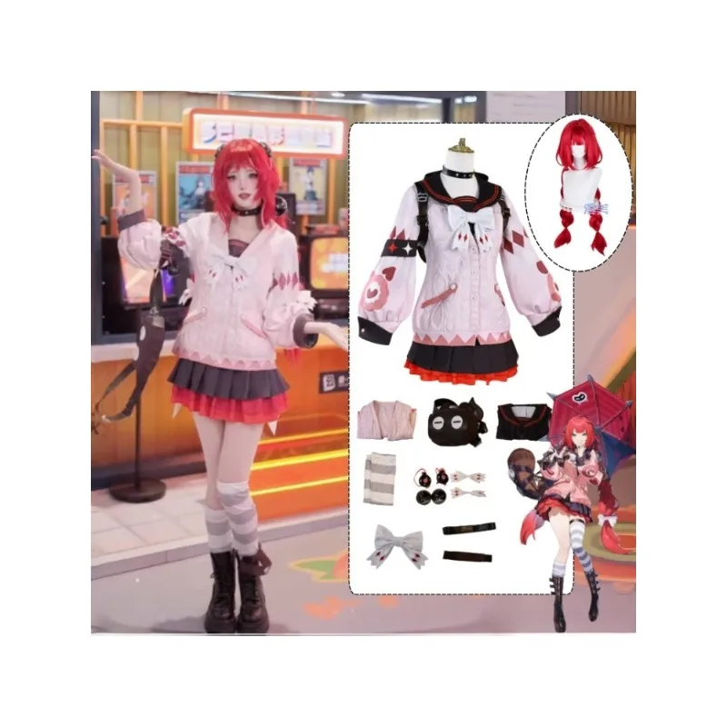 

Game Zenless Zone Zero Ukinami Yuzuha Cosplay Costume Sweatshirt Bag Sailor Collar JK Uniform Wig Women Anime Party Cos Outfit