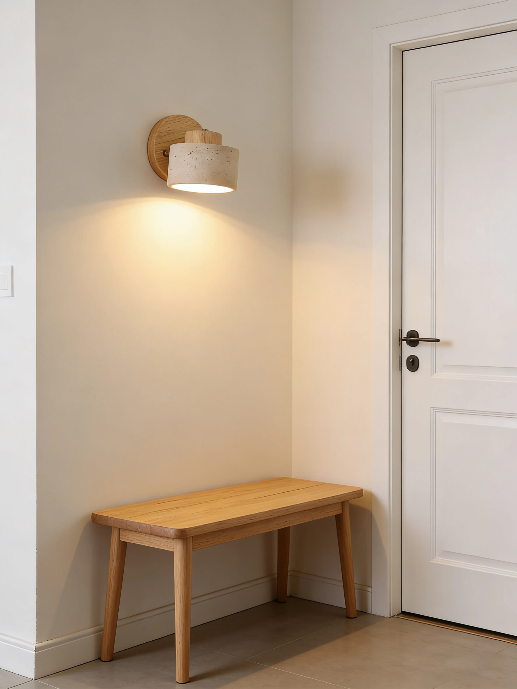 Real Stone Wall Lamp G9 Bulb Wood Base