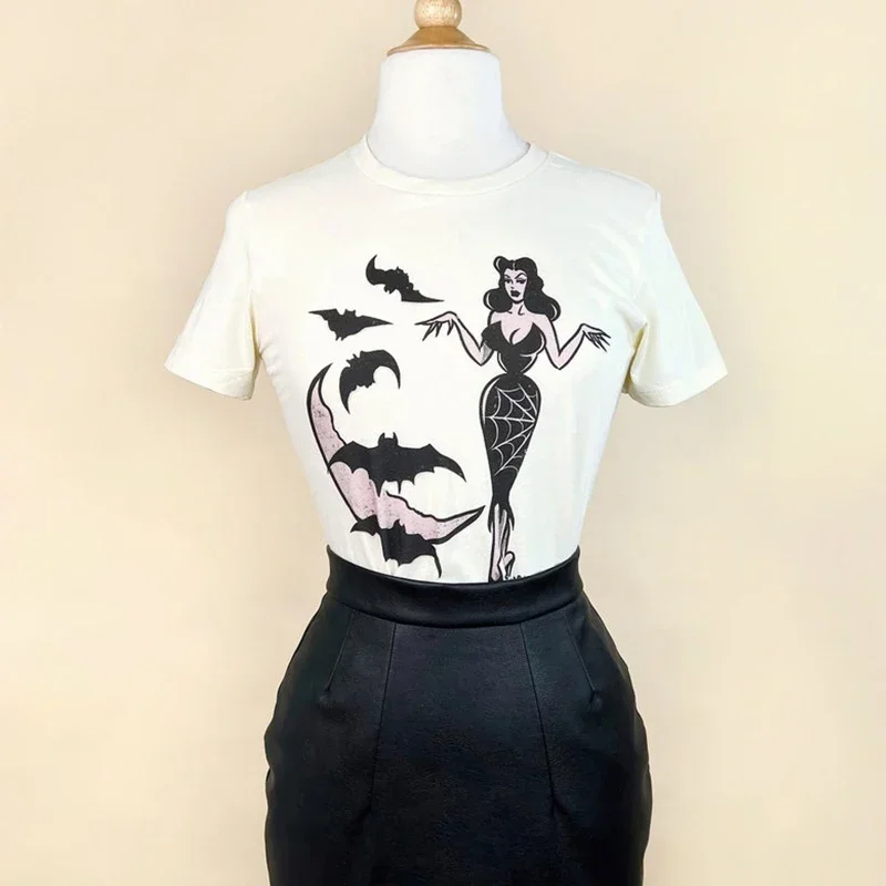 T-shirt Sexy Moon pour Femme, Vêtement Gothique, Grunge des Années 90, Style Boho, Wicca, Chauve-Souris, Spooky, Dark, Edge, Tumblr