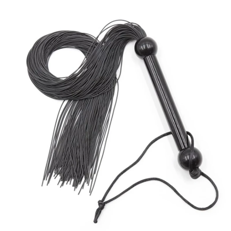 Silicone Tassel Whip 51cm Equestrian Teaching And Training With Handle Spanking Whip Passionate Binding Stage Performance Props