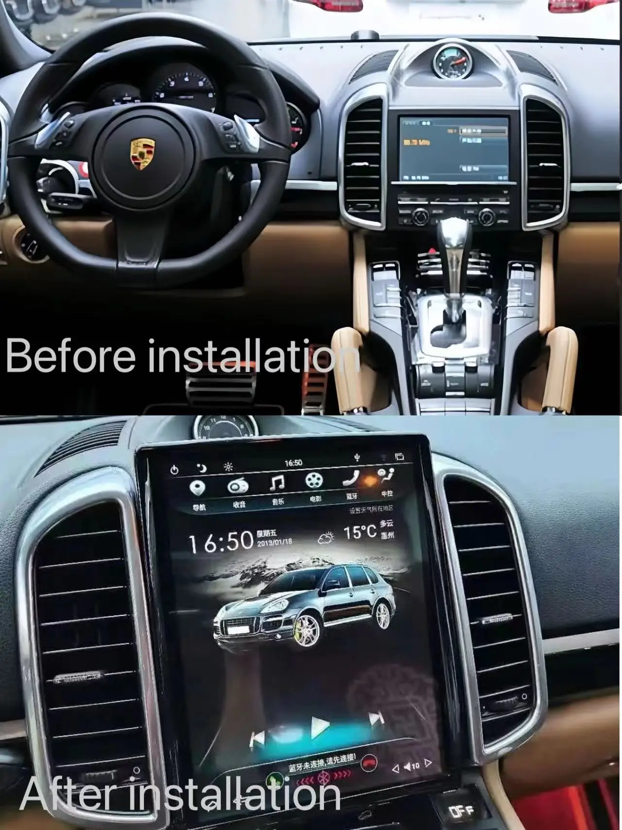 Car Multimedia Player Stereo GPS Radio Navigation NAVI Android 11 Tesla 10.4 Screen for Porsche Cayenne  2012~2018