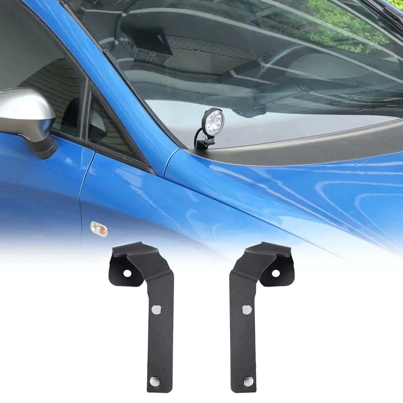 

For Seat Leon 2008-2012 Carbon Steel Black Car Hood Searchlight LED Spotlight Bracket Trim Car Accessories (Excluding Lamps)