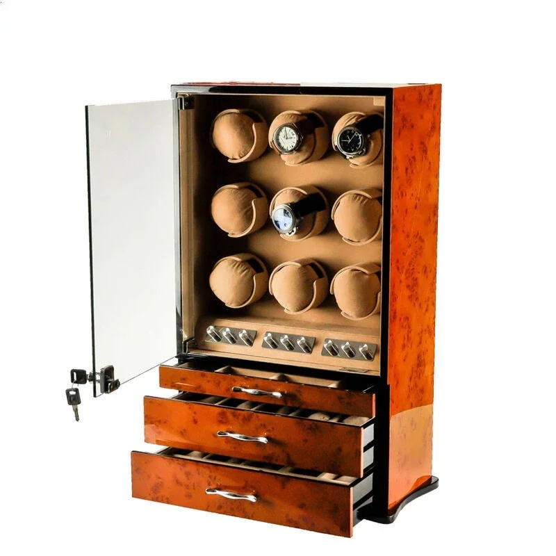 9 table positions + small drawers, watch shaker motor box, mechanical watch display storage, jewelry box.