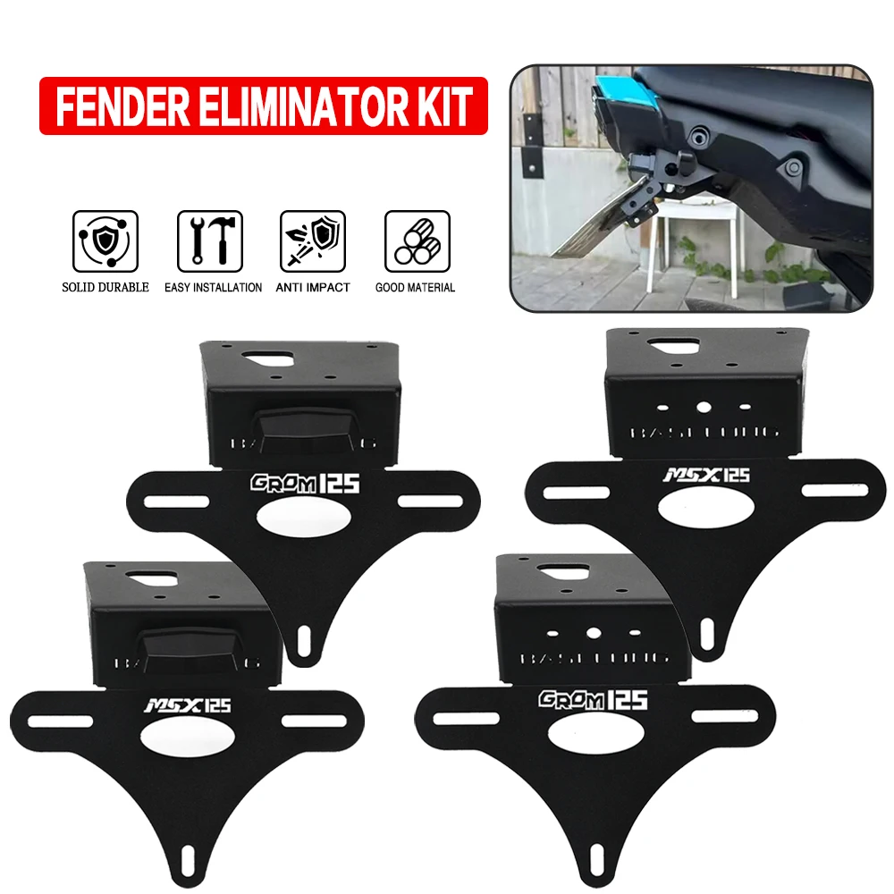 

For Honda MSX 125 MSX125 GROM 125 GROM125 2022 - 2024 License Plate Holder Bracket Rear Tail Tidy Fender Eliminator Kit MSX125