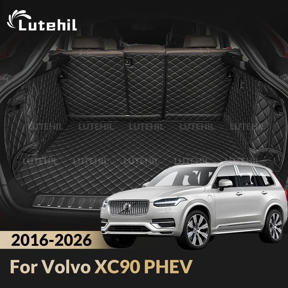 Cargo Liner For Volvo XC90 PHEV 2016-2026 25 24 Car Trunk Mats Carpet With Backrest Protectors Cargo Mats Accessories Waterproof
