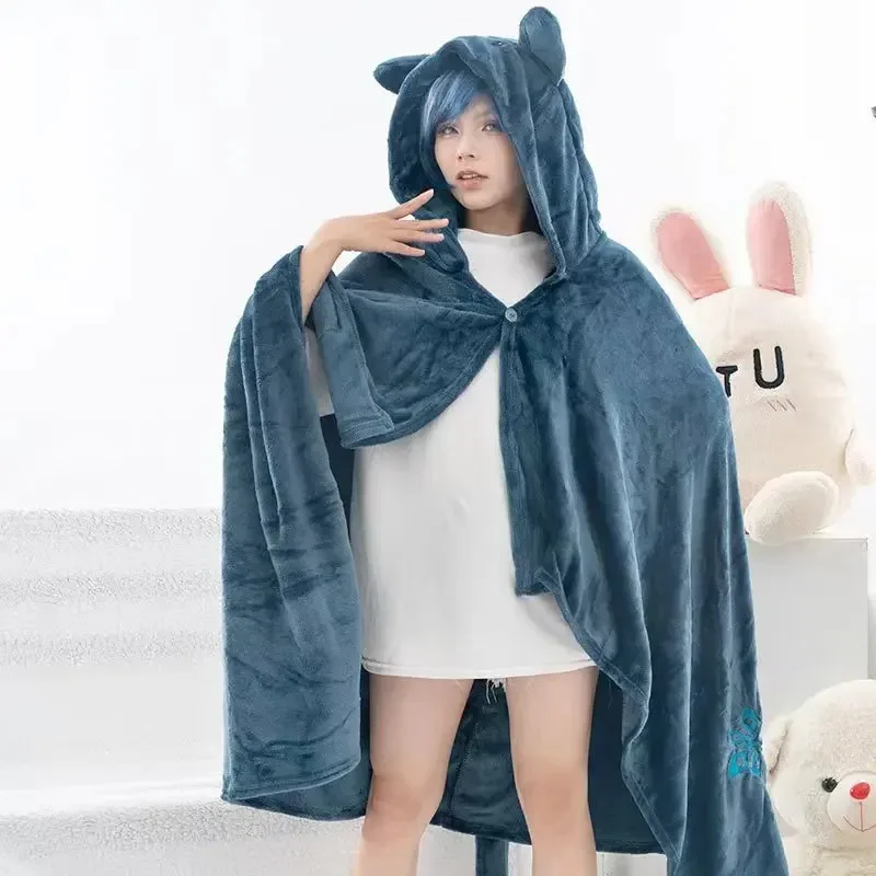 واندرر سكاراموش هوتاو شبح شياو المسافر كازوها تأثيري بطانية عباءة كيب مضحك بيجامة من الصوف أنيمي زي هودييكس ؛ 4'b ، #1