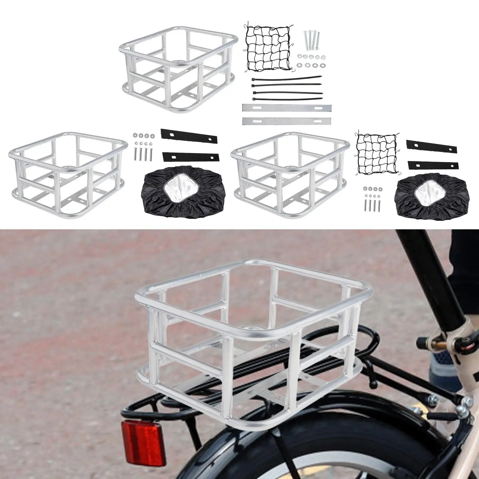 Bike Basket Bike Dog Carrier Carrying Storage Easy Installation, Bike Cargo Basket Bicycle Storage Basket for Cycling Outdoor