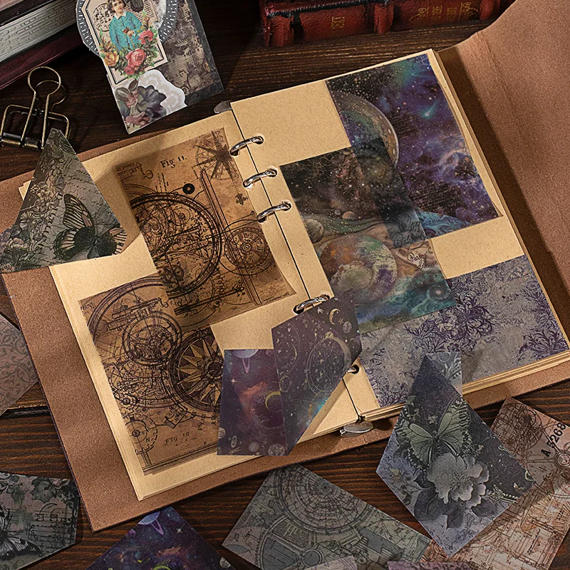 Flashy-Old Attseries Retro Paper, Message Cuts, Furic Acid Memo Sub, 8Packs