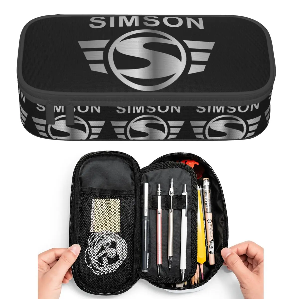 Vintage Simson Federmäppchen für Schüler, Stiftbox, große Kapazität, Stifttasche, Stifthalter
