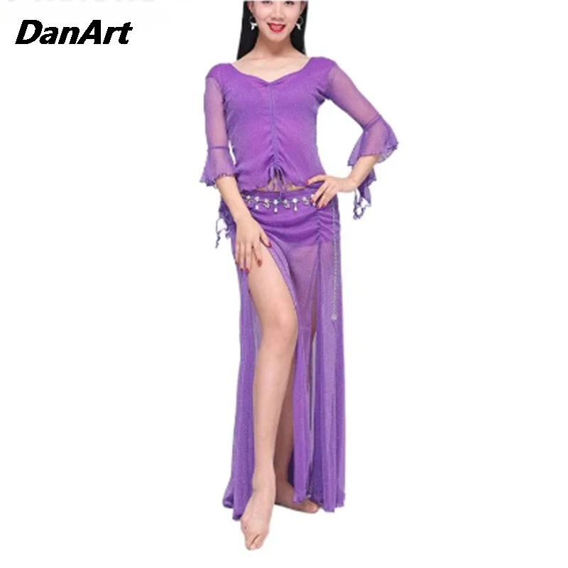 

Large Clothing Ladies Belly Dance Long Dresses Sexy Stage Performance Dress Women Practice Training Dress Large Jazz Dress New