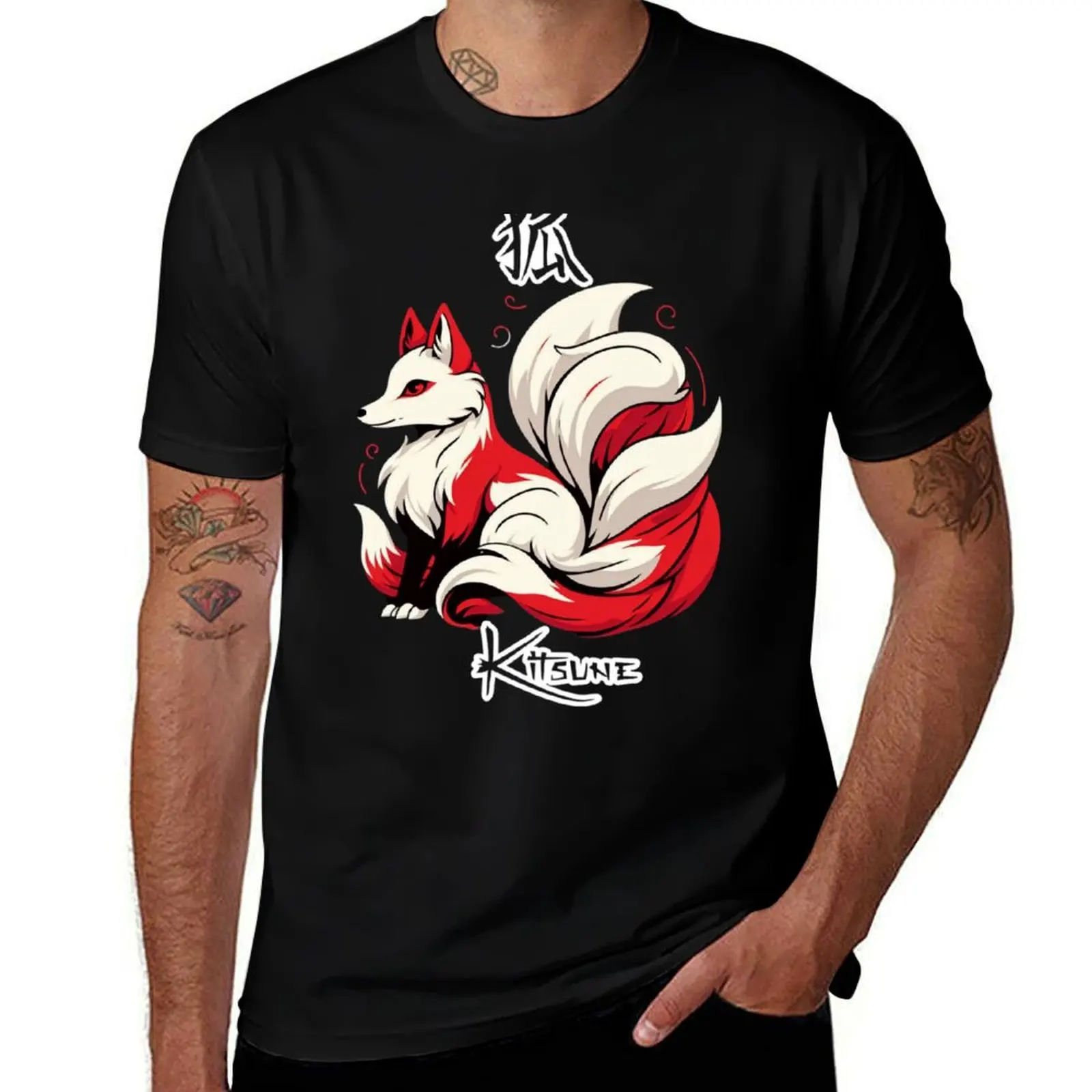 

Kitsune (9 Tailed Japanese Fox) T-Shirt plus sizes Funny t-shirts customs funny shirt cotton mens shirts graphic tee